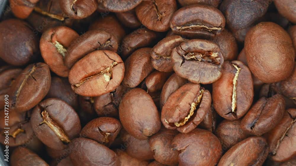 A Detailed Close-Up Video Showcasing Roasted Coffee Beans. Perfect For Coffee Lovers And Baristas, Highlighting The Rich Texture And Aroma Of Freshly Ground Coffee Beans. A Detailed Close-Up Video Showcasing Roasted Coffee Beans. Perfect For Coffee Lovers And Baristas, Highlighting The Rich Texture And Aroma Of Freshly Ground Coffee Beans.