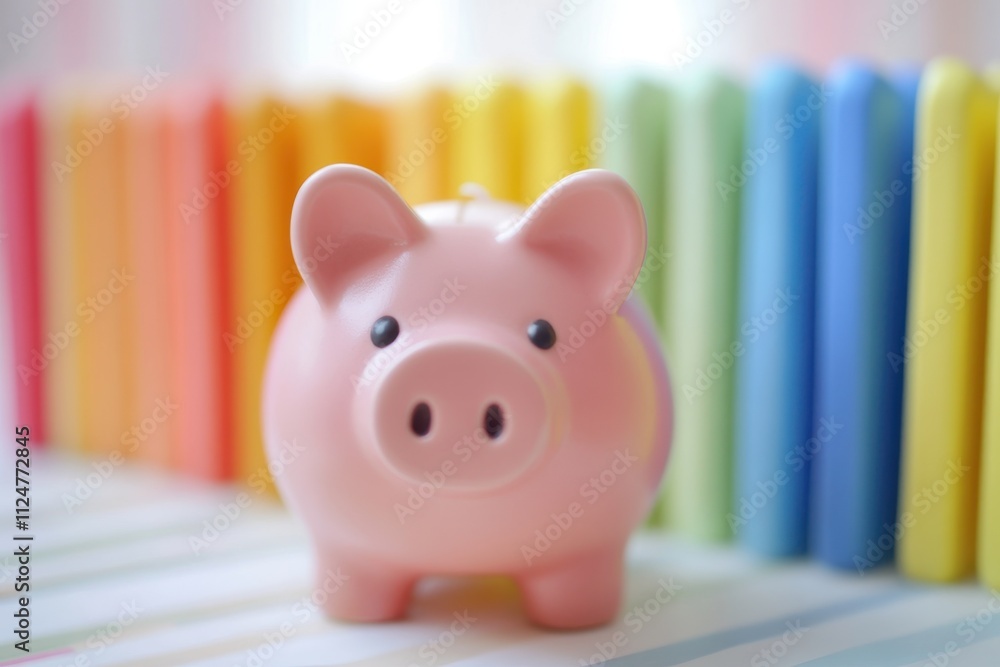 Piggy bank financial charts bar graphs economic analysis savings concept Piggy bank financial charts bar graphs economic analysis savings concept