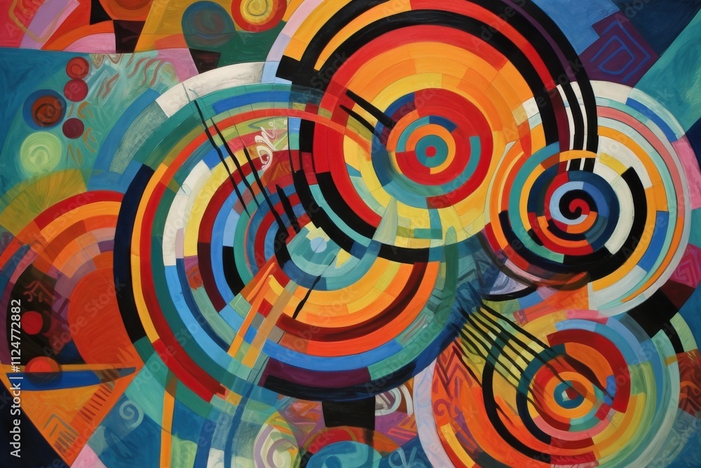 Abstract concentric circles painting. Abstract concentric circles painting.