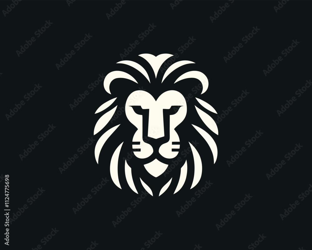Lion Logo Design Vector Template. Lion Head Logo Icon Vector illustration. Black and white Lion head vector illustration. Lion Logo Design Vector Template. Lion Head Logo Icon Vector illustration. Black and white Lion head vector illustration.