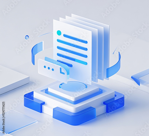 3D Illustration of a Document Icon