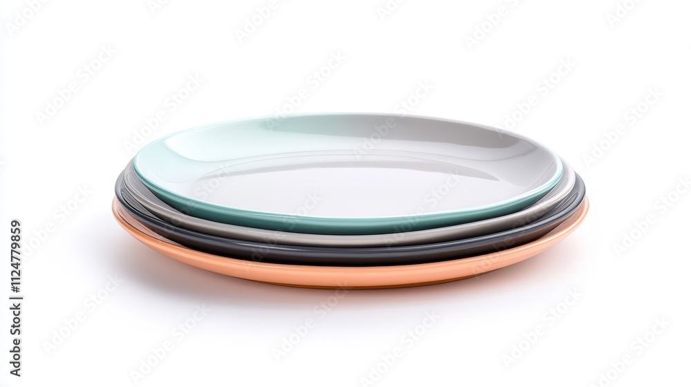 Elegant Stacked Plates in Muted Colors on a Clean White Background for Minimalist Tableware and Dining Decor Inspiration Elegant Stacked Plates in Muted Colors on a Clean White Background for Minimalist Tableware and Dining Decor Inspiration