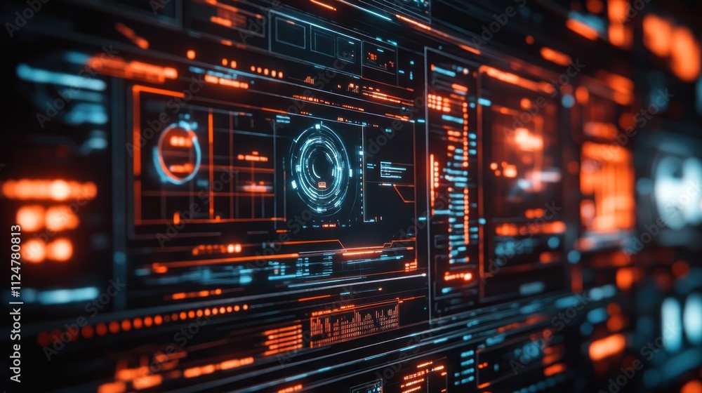 Obraz premium Futuristic Digital Interface: Abstract Technology Background