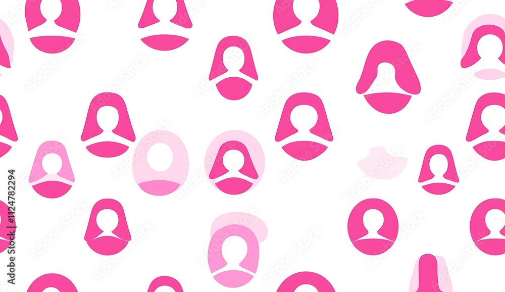 A seamless pattern with pink female symbols, womens day concept A seamless pattern with pink female symbols, womens day concept