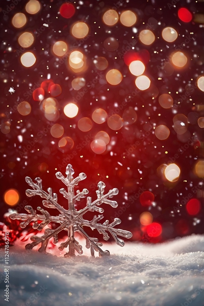 red christmas background with snowflakes red christmas background with snowflakes