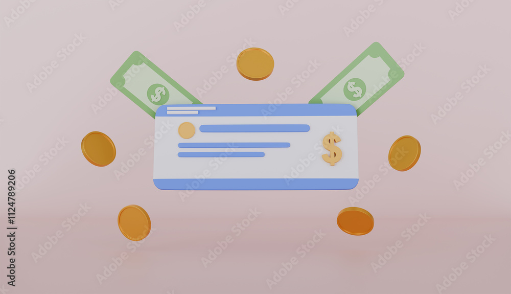 Bank cheque with money and signature, business cheque and financial ...