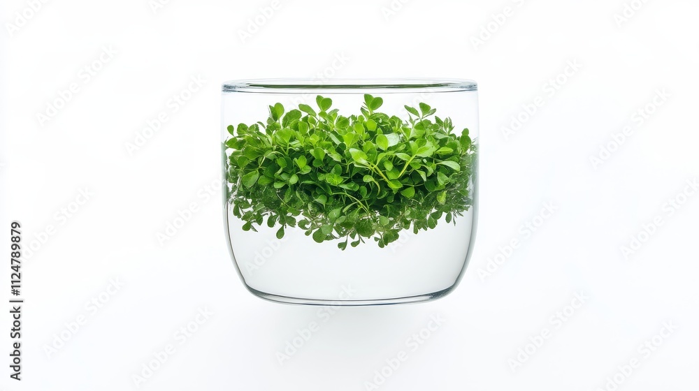 Fresh Green Plant in Transparent Glass Container on White Background Creating Minimalist and Modern Aesthetic for Home Decor and Indoor Gardening Inspiration Fresh Green Plant in Transparent Glass Container on White Background Creating Minimalist and Modern Aesthetic for Home Decor and Indoor Gardening Inspiration