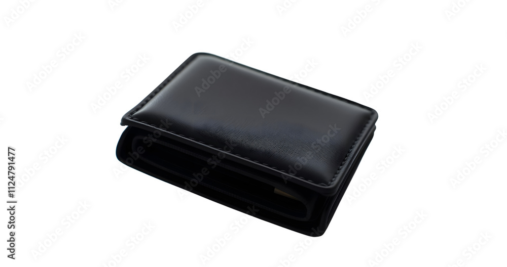 Sleek Black Wallet isolated on transparent background Sleek Black Wallet isolated on transparent background