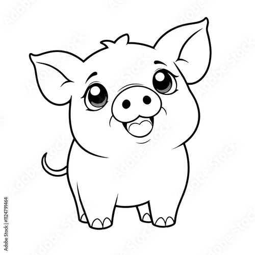 Adorable coloring page featuring cute animals. Perfect for kids' activity books, educational materials, and creative projects