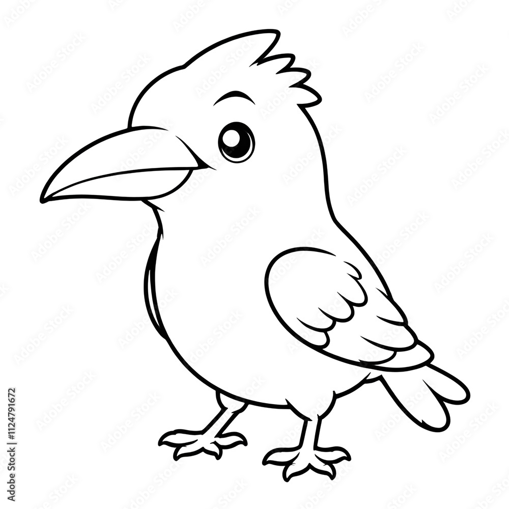 Fototapeta premium Adorable coloring page featuring cute animals. Perfect for kids' activity books, educational materials, and creative projects