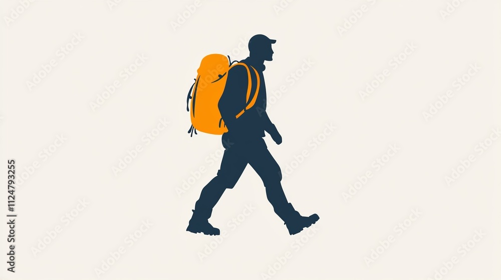 Silhouette of a Hiker with a Backpack - Inspiring Adventure and Travel Silhouette of a Hiker with a Backpack - Inspiring Adventure and Travel