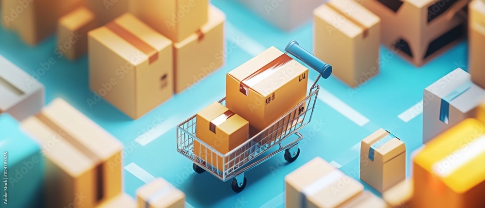 Online shopping with virtual delivery systems featuring animated, fast-moving digital packages, showcasing modern, secure delivery solutions across different product categories Online shopping with virtual delivery systems featuring animated, fast-moving digital packages, showcasing modern, secure delivery solutions across different product categories