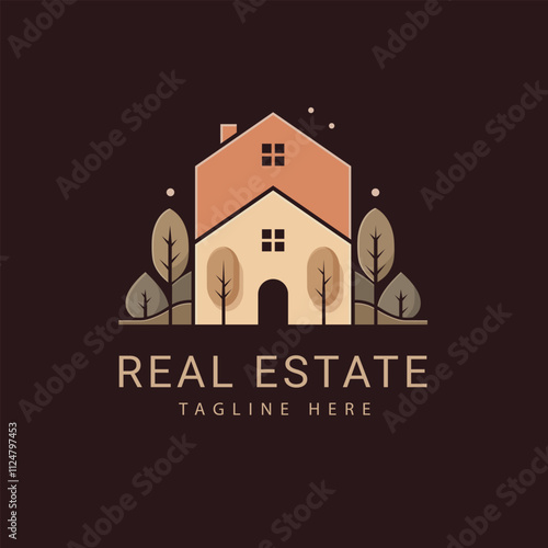 Real estate business logo, house logo icon, vector illustration logo design