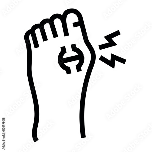 Psoriatic arthritis  line black icon. Vector isolated button.