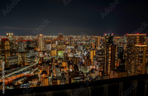 日本の大阪にある梅田スカイビルからみる夜景 photo