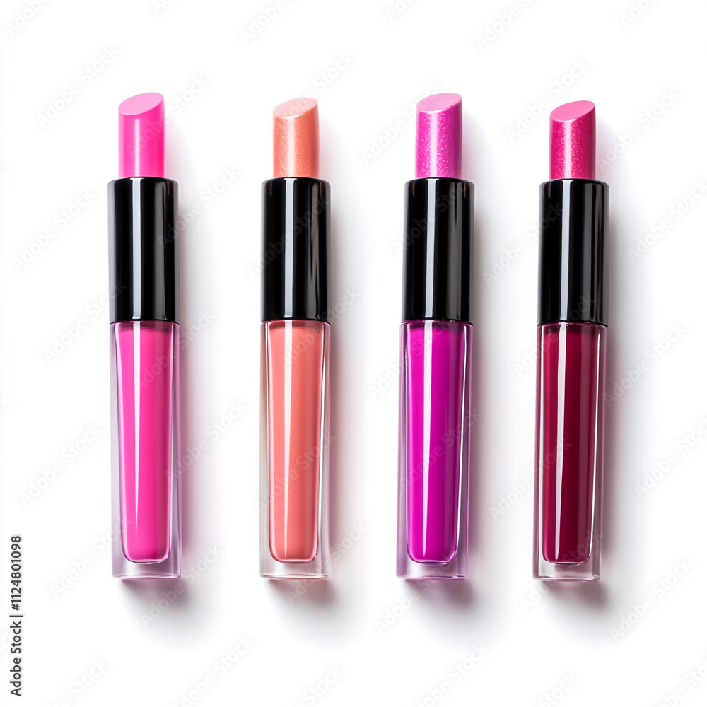 lip gloss tubes isolated on white background. lip gloss tubes isolated on white background.
