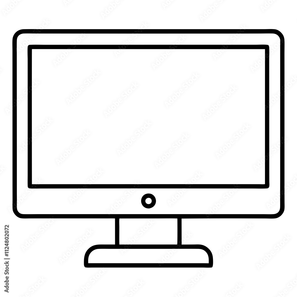 Minimalist Vector Illustration of a Monitor Icon Minimalist Vector Illustration of a Monitor Icon