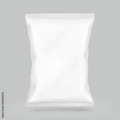 Pillow bag mockup isolated on grey background. Vector illustration ready and simple to use for your design. The mock-up will make the presentation look as realistic as possible. EPS10.