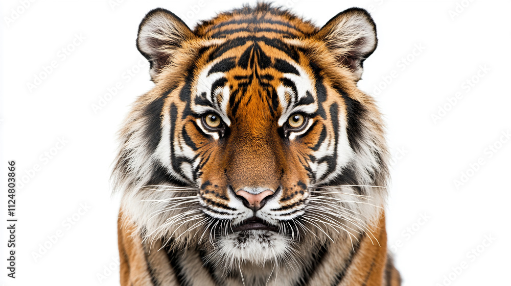 Naklejka premium tiger isolated on a white background
