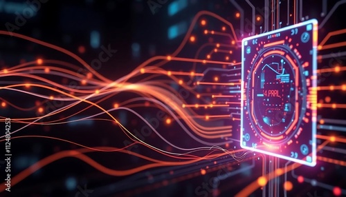 Wallpaper Mural Abstract Digital Data Flow Network Connections Futuristic Technology Background Torontodigital.ca