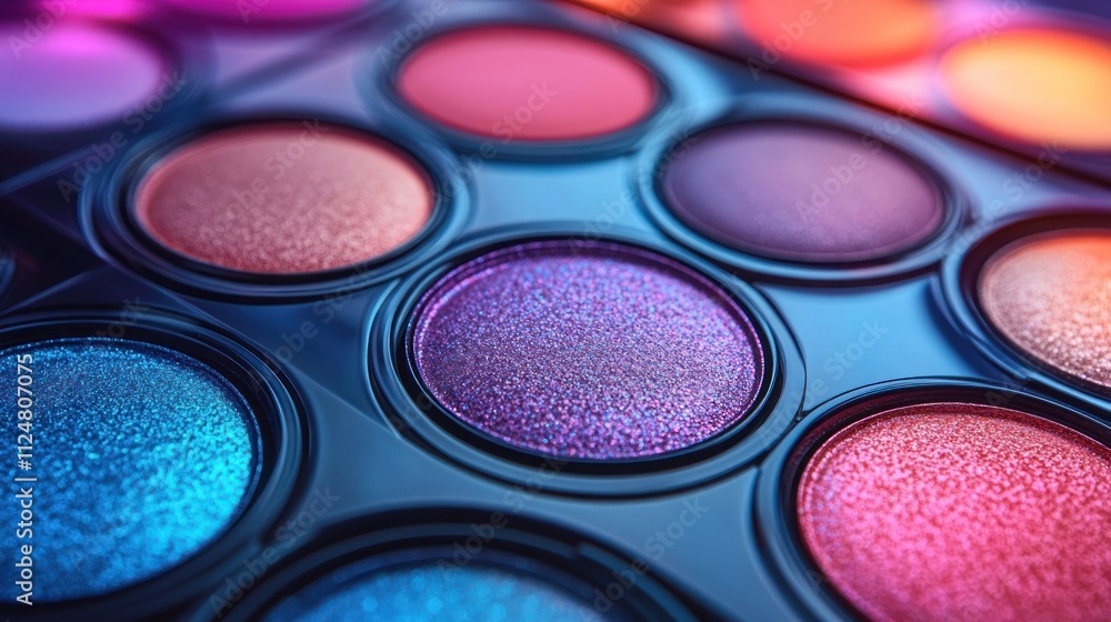Closeup of Colorful Eyeshadow Palette Closeup of Colorful Eyeshadow Palette