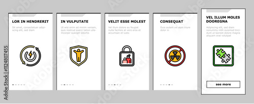 product caution label warning onboarding mobile vector odor control, reversible, automatic shut down, lightweight, indoor use only product caution label warning illustrations