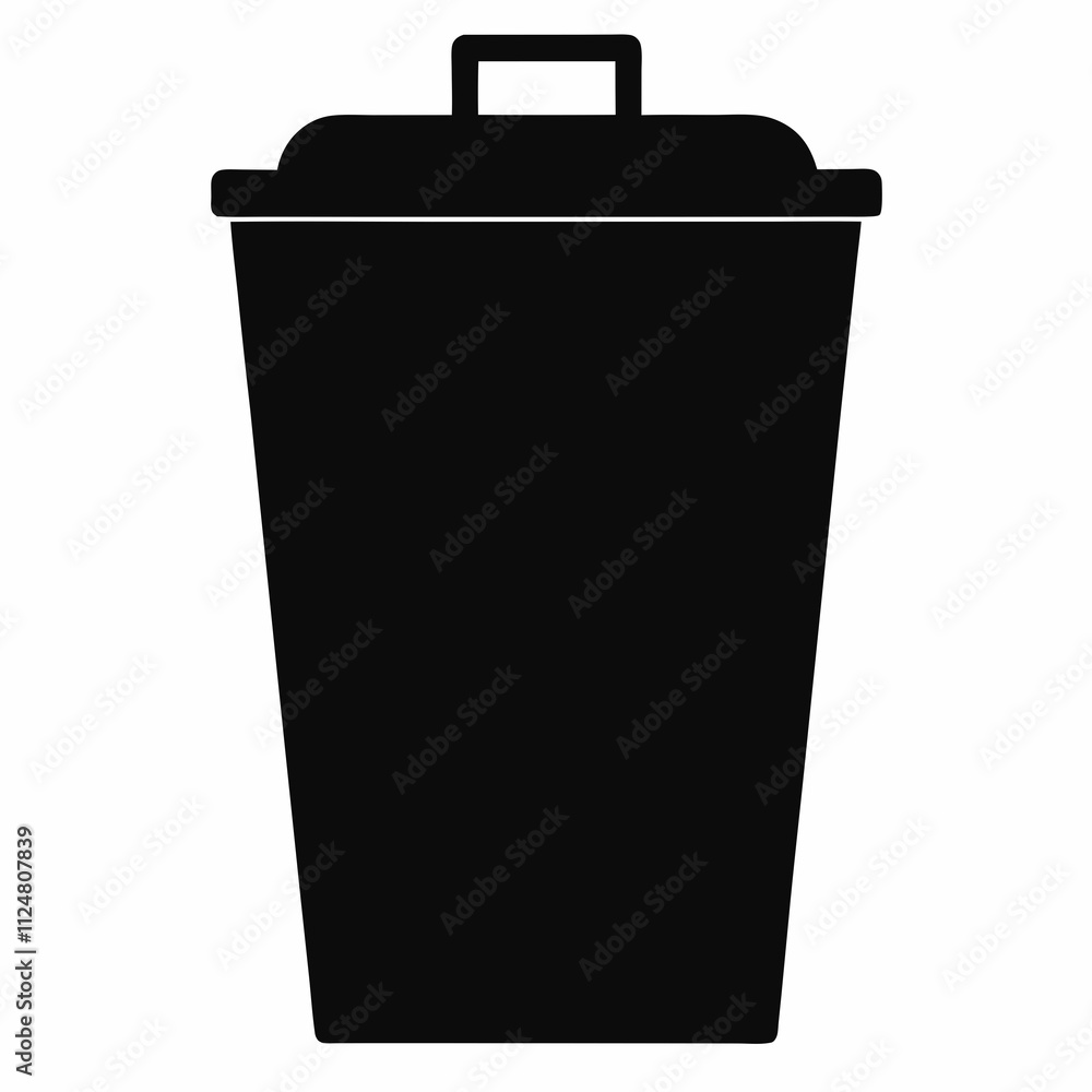 Recycled Bin Silhouette Vector Art Recycled Bin Silhouette Vector Art