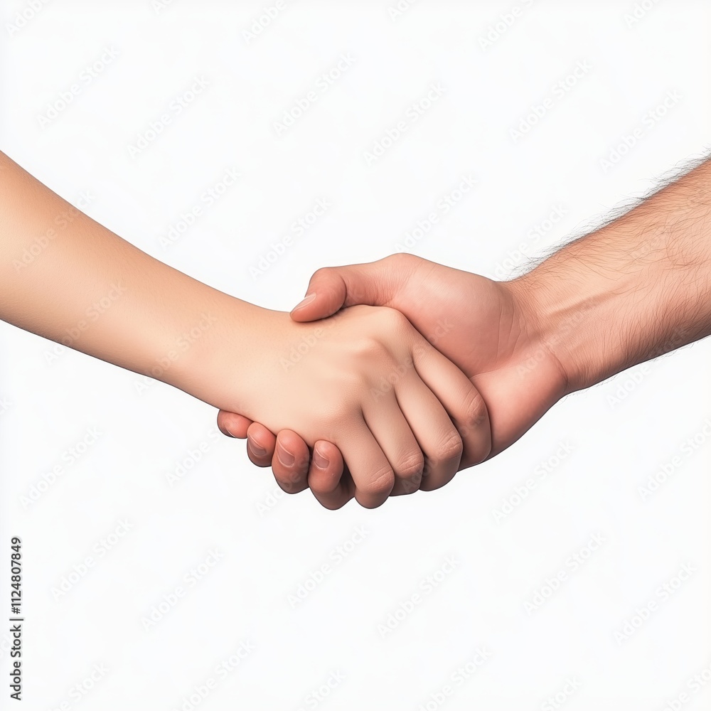Two hands gently holding each other, with clearly defined edges and studio lighting, isolated on a white background Two hands gently holding each other, with clearly defined edges and studio lighting, isolated on a white background