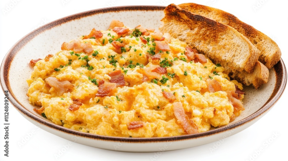 Scrumptious Scrambled Eggs with Crispy Bacon and Toast Scrumptious Scrambled Eggs with Crispy Bacon and Toast