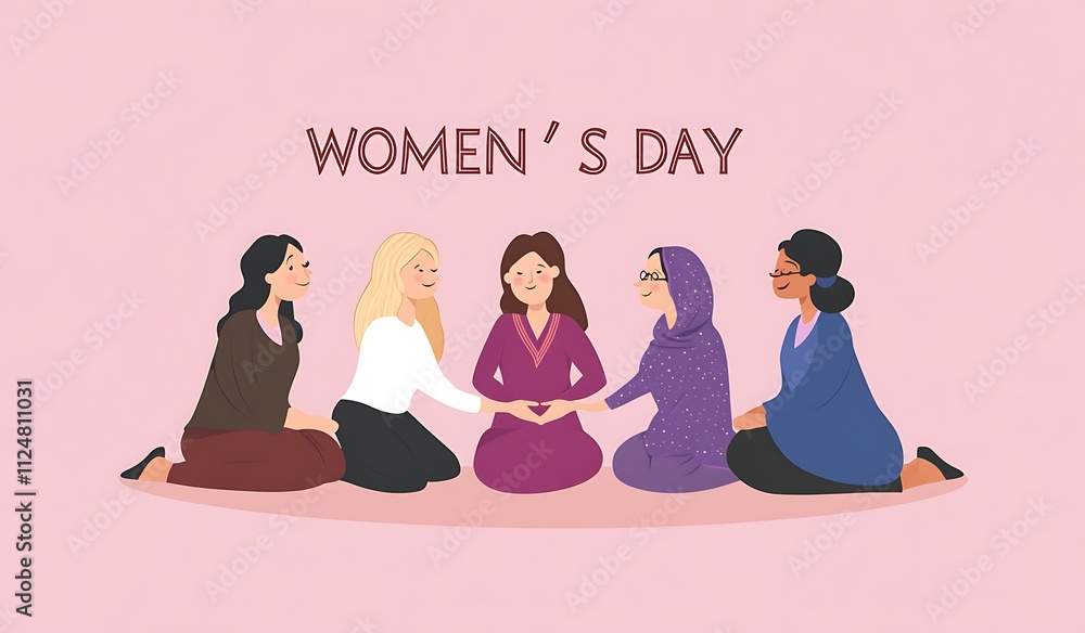 Women's Day poster with text WOMEN'S DAY Women's Day poster with text WOMEN'S DAY