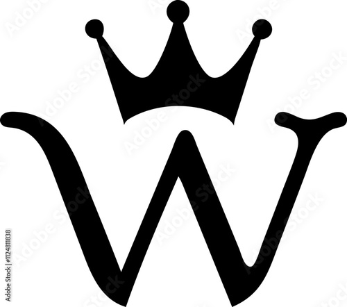Letter w with crown