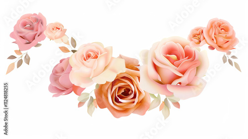 Rose flower isolated on white background 