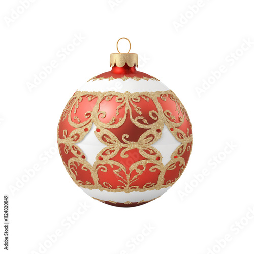 Wallpaper Mural red christmas ball isolated Torontodigital.ca
