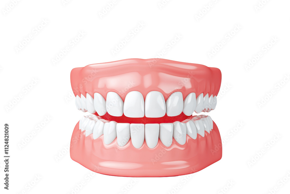 A detailed rendering of a set of human teeth in an open mouth, showcasing dental features and alignment. A detailed rendering of a set of human teeth in an open mouth, showcasing dental features and alignment.