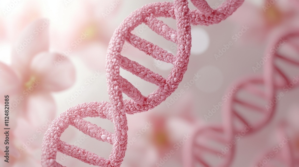 Serene visualization of dna helix evolving into blossoming flowers Serene visualization of dna helix evolving into blossoming flowers