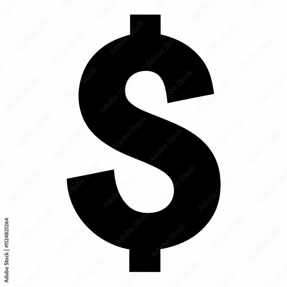 Silhouette Vector of a Dollar Sign Silhouette Vector of a Dollar Sign