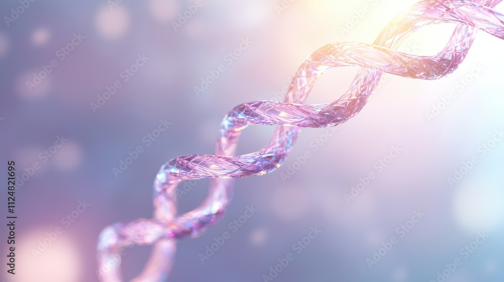 Close-up of transparent dna helix sunlight and biological connections Close-up of transparent dna helix sunlight and biological connections