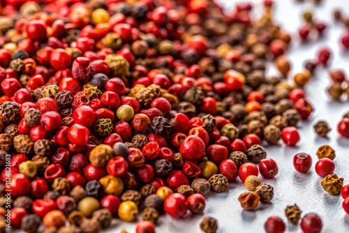 Candid Photography of Tasmanian Pepper on White Background, Showcasing Its Unique Texture and Color for Culinary and Botanical Use in Stock Imagery