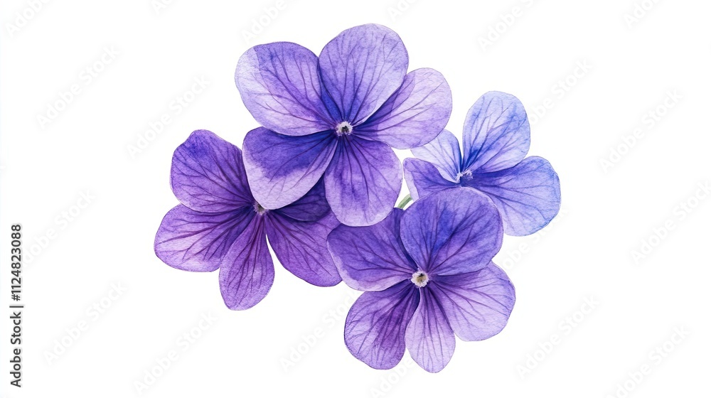 Delicate Purple Flowers Isolated On White Background Delicate Purple Flowers Isolated On White Background