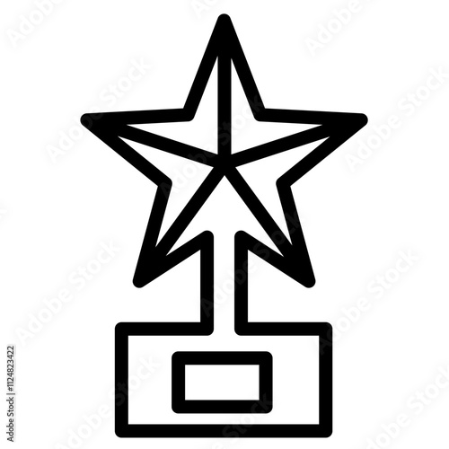 별 모양 수상 트로피. 영화 아이콘