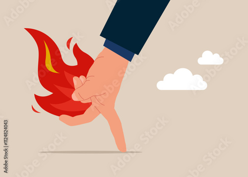Burnout and overwork by businessman. Flat vector illustration