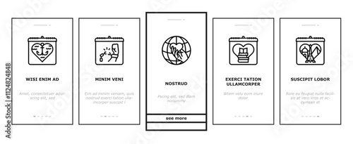 international holiday day onboarding mobile vector girl child, peacekeepers, midwife, cooperatives, forests, seafarer, victims slavery international holiday day illustrations