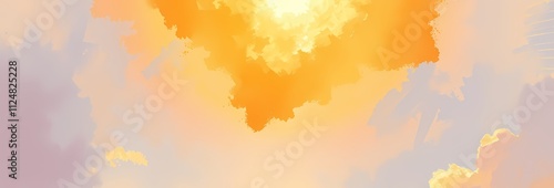 Abstract sunset sky, warm colors, soft clouds