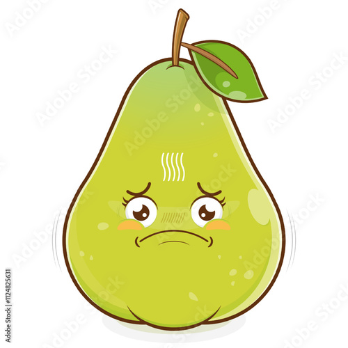 pear sick face cartoon cute