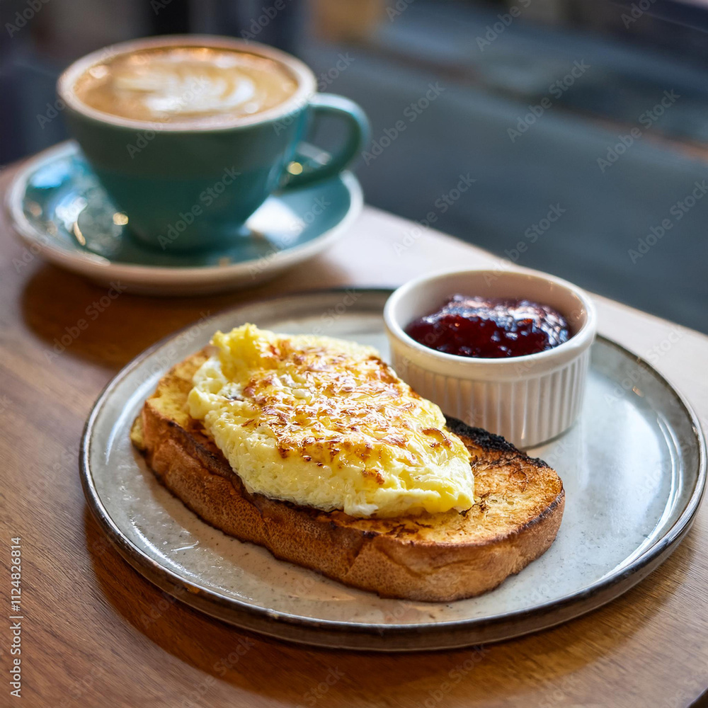 Mouthwatering Taleggio Toast with Cheddar Omelette and Jam Mouthwatering Taleggio Toast with Cheddar Omelette and Jam