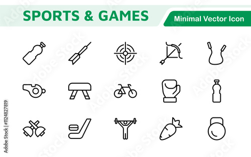 Sports Icon Set. A dynamic collection of vibrant icons representing various sports and activities, perfect for enhancing apps, websites, and marketing materials.