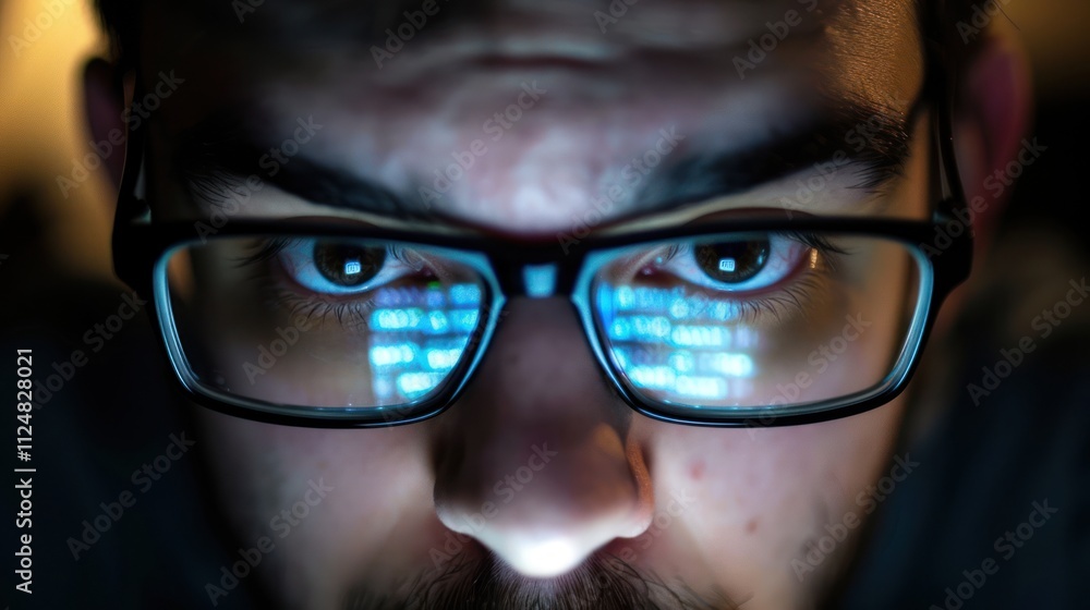 Man Looking at Computer Screen Man Looking at Computer Screen