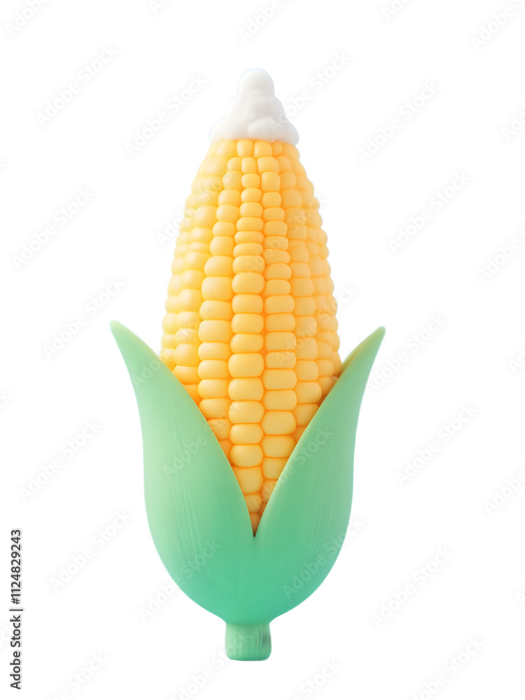 Obraz premium Fresh corn on the cob isolated on white background