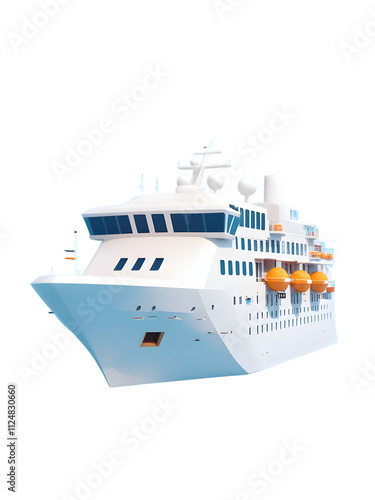 isolated Luxury Cruise Ship and Yacht on blank background