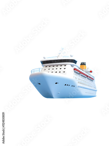 isolated Luxury Cruise Ship and Yacht on blank background